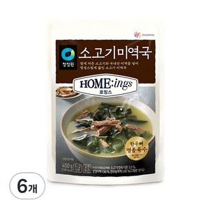 청정원 호밍스 소고기미역국, 450g, 6개