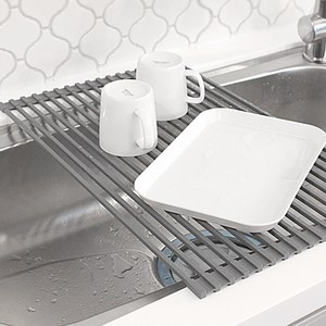 키친구 사각 실리콘 싱크대 롤매트, 52 x 32 cm, 그레이, 1개