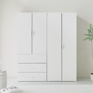 퍼리든 리르안 옷장 1600 A세트 3단 서랍형 800 + 2단 행거형 800 장롱세트 방문설치