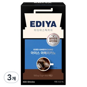 이디야 아이스아메리카노 스틱커피, 1g, 100개입, 3개