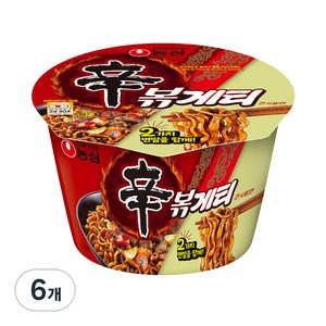 농심 신볶게티 큰사발면 107g, 6개
