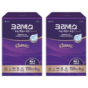 크리넥스 보습 에센스 로션 천연펄프 미용티슈 3겹, 150매, 12개