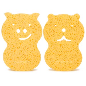 예꼬맘 순식물성 목욕스펀지, 골드, 2개