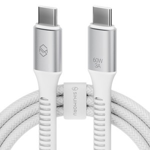 신지모루 C타입-C타입 우븐 60W PD 초고속 충전 케이블 + 단자 보호캡 + 케이블 스트랩