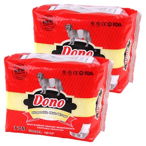 DONO 숫컷용 매너 패드, 소형, 12개입, 2개