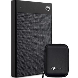 씨게이트 BACKUP PLUS ULTRA TOUCH 외장하드 STHH2000400 + 파우치 + 데이터복구 서비스, 2TB, 블랙