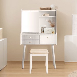 윌로우 안나 템바보드 수납 화장대 + 사각 스툴 방문설치