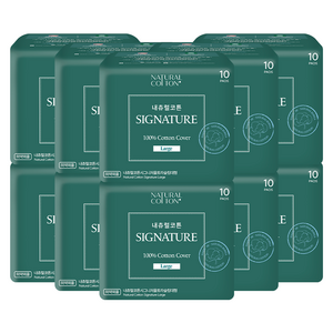 내츄럴코튼 시그니처 생리대 날개형, 대형, 10개입, 10개