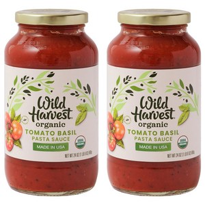 와일드하베스트 유기농 토마토 바질 파스타 소스, 680g, 2개