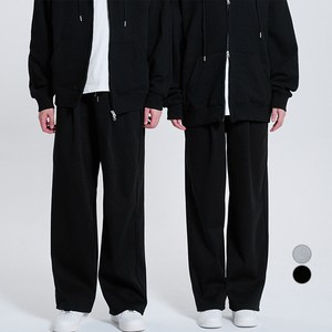 포슈어 남녀공용 4계절 원턱 와이드 트레이닝 바지