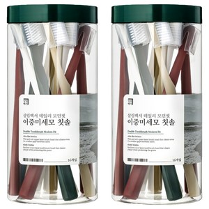 살림백서 데일리 이중 미세모 모던핏 칫솔, 16개입, 2세트