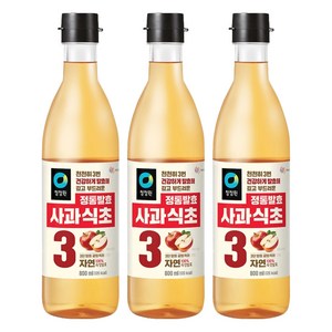 청정원 정통발효 사과 식초, 800ml, 3개