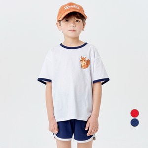 롤리트리 통기성 순면 링거 배색 그래픽 상하의 세트
