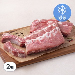 6다이닝 스페인산 듀록 돈등갈비 (냉동), 1kg, 2팩