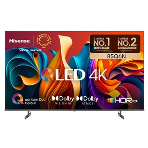 하이센스 4K UHD QLED 안드로이드12 스마트TV, 215cm(85인치), 85Q6N, 벽걸이형, 방문설치