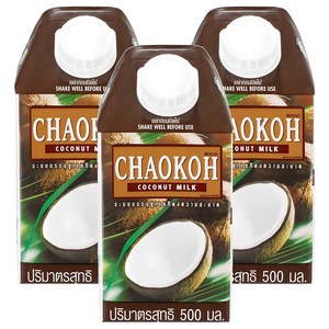 차오코 코코넛밀크, 500ml, 3개