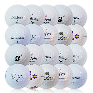 브랜드혼합 골프공 로스트볼 3등급 4.3cm, 화이트, 1개입, 20개