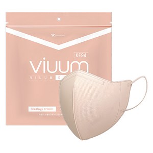 viuum 보건용 마스크 대형 KF94, 25개입, 핑크베이지, 1개