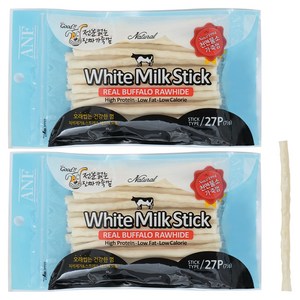 ANF 강아지 로하이드 화이트 스틱, 밀크, 75g, 2개