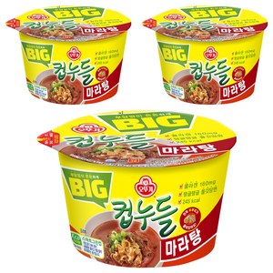 오뚜기 빅컵누들 마라탕 용기 71.3g, 3개