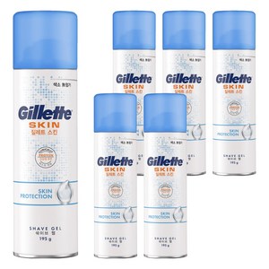 질레트 정품 스킨텍 쉐이빙젤, 195g, 6개