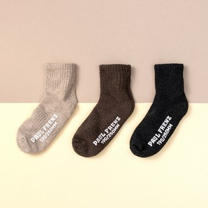 폴프랜즈 아동용 원사이즈 단목 양말 3켤레 세트 숏마벨