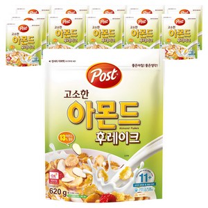 포스트 고소한 아몬드 후레이크 시리얼, 620g, 12개