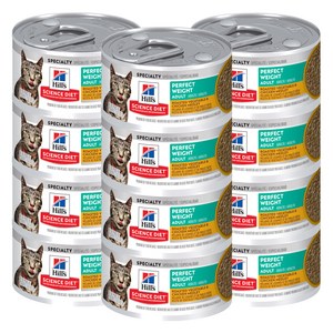 힐스사이언스다이어트 어덜트 고양이 퍼펙트 웨이트 스튜 습식사료, 닭+야채, 82g, 12개