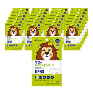 웰킵스 미세먼지황사마스크 대형 KF80, 1개입, 백색, 25개