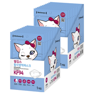 웰킵스 황사방역마스크 중형 KF94, 1개입, 백색, 50개