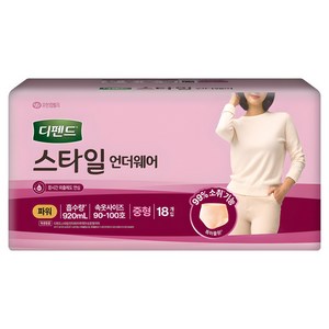 디펜드 여성용 스타일 언더웨어 성인기저귀 파워, 중형, 18개입, 1개