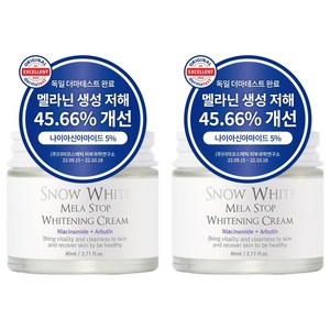 뷰티레시피 스노우화이트 멜라 스탑 화이트닝 크림, 80ml, 2개
