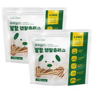 라무달리 강아지 말랑 덴탈츄러스 31p, 혼합맛(가수분해연어..., 310g, 2개
