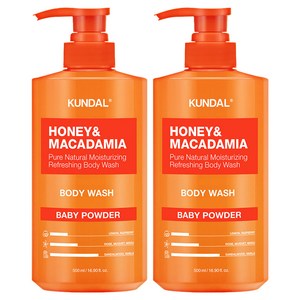 쿤달 퓨어 퍼퓸 바디워시 베이비파우더향, 500ml, 2개