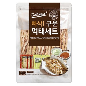 해맑은푸드 빠삭 구운 먹태구이 120g + 전주가맥소스 15g 3p + 와사비마요 15g 3p 세트