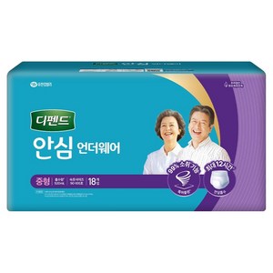 디펜드 남녀공용 안심 언더웨어 성인기저귀, 중형, 18개입, 1개