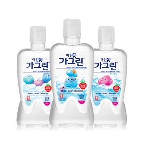 가그린 어린이용 구강세정제 딸기향 이미지 랜덤발송, 380ml, 3개