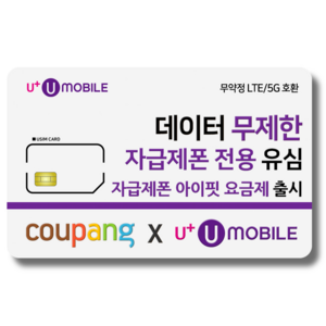 일반유심-U+유모바일 알뜰폰 유심 사은품 증정 LTE/5G요금제 갤럭시S/Z플립6/아이폰16 사용가능