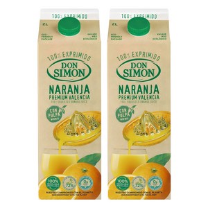 돈시몬 착즙 오렌지 주스, 2L, 2개