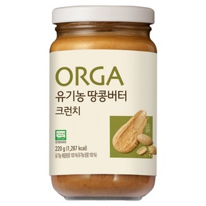 올가홀푸드 100% 유기농 땅콩버터 크런치, 220g, 1개
