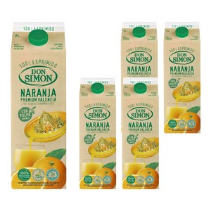 돈시몬 착즙 오렌지 주스, 2L, 5개