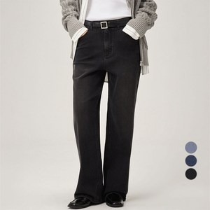 ELLEPARIS 여성용 플렉서블 와이드 데님 팬츠