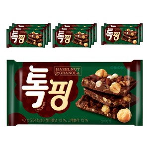 오리온 톡핑 헤이즐넛 앤 그래놀라, 43g, 9개