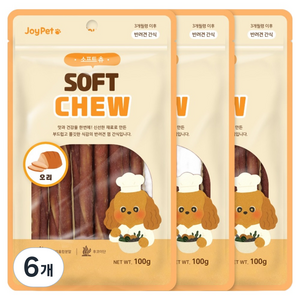 조이펫 강아지 소프트 츄 간식, 오리, 100g, 6개