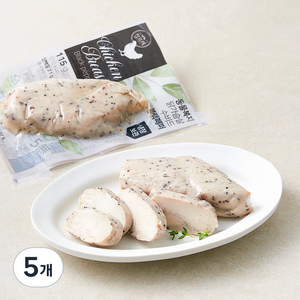 참프레 동물복지 인증 닭가슴살 수비드 블랙페퍼, 115g, 1개입, 5개