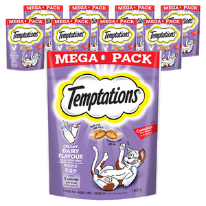 템테이션 고양이 스낵, 부드러운 우유맛, 160g, 9개