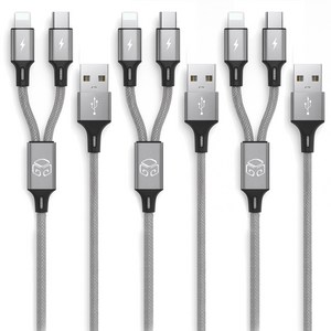 디지지 C타입 앤 8핀 2라인 스카이 제타 멀티 고속 충전 케이블