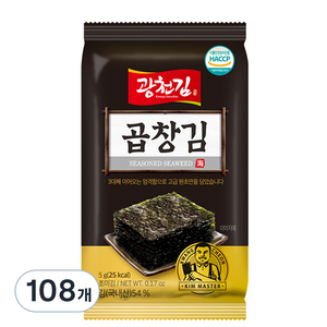 광천김 곱창도시락김, 5g, 108개