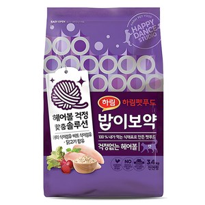 하림펫푸드밥이보약 전연령 고양이 기능성 사료, 헤어볼, 3.4kg, 1개