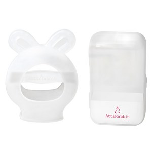아띠래빗 토끼 글러브형 치발기 + 전용 케이스 세트, 치발기 + 케이스, 투명(치발기), 1세트